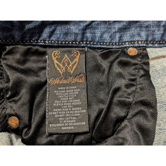 Wicked West Low rise womens‎ blue straight Jeans size 12 - Picture 7 of 8